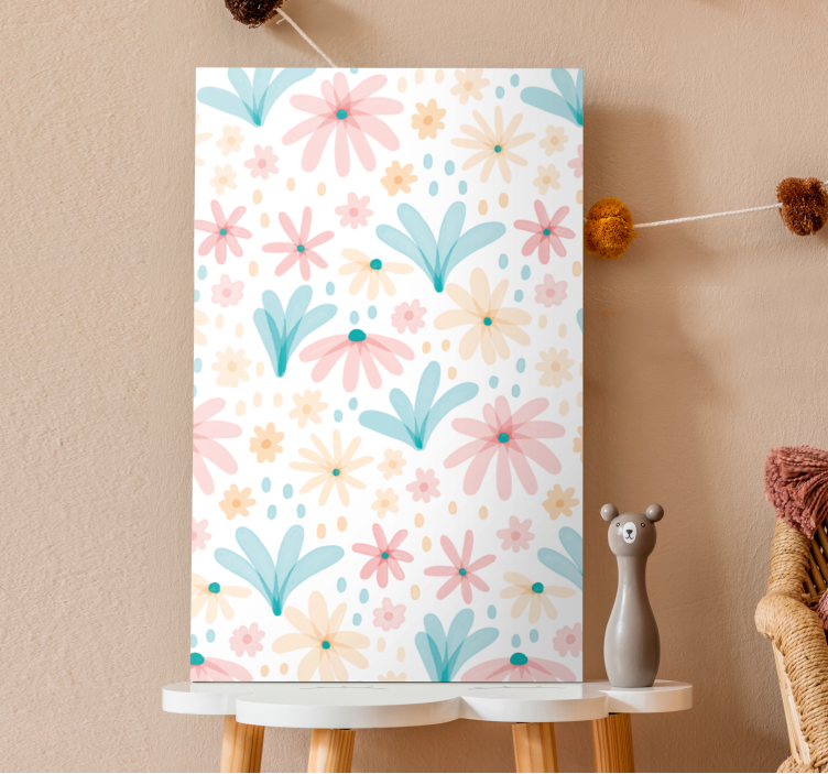 Flowers canvas floral pattern design - TenStickers