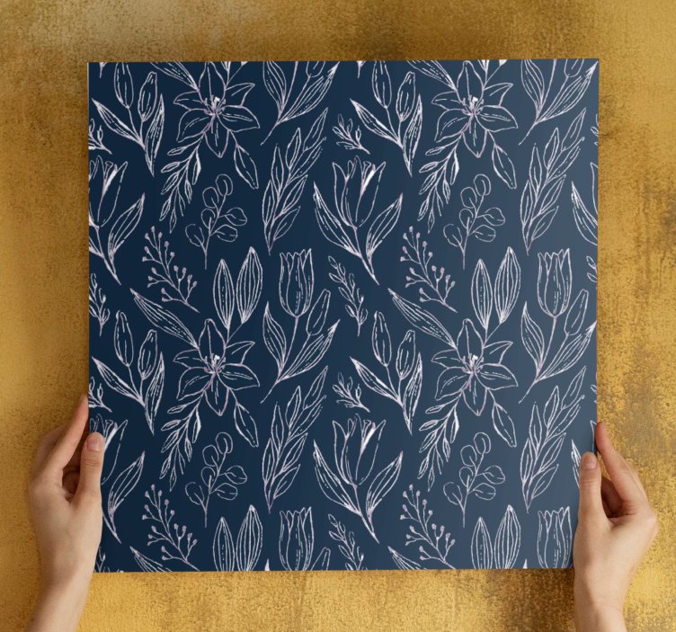 Flowers canvas floral sketch design - TenStickers