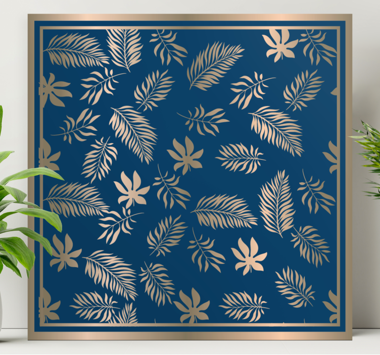 Flowers canvas foliage pattern artwork - TenStickers