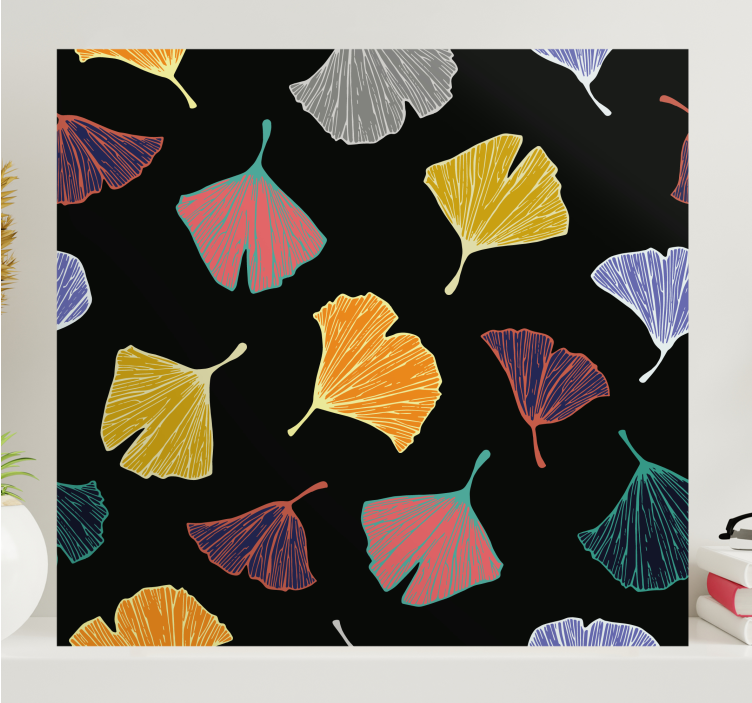 Flowers canvas ginkgo leaf art prints - TenStickers