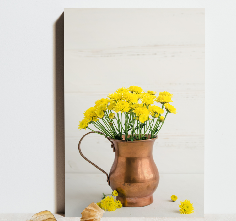 Flowers canvas golden bloom arrangement - TenStickers