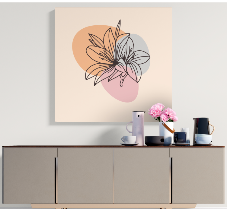 Flowers canvas in a stylized floral design - TenStickers