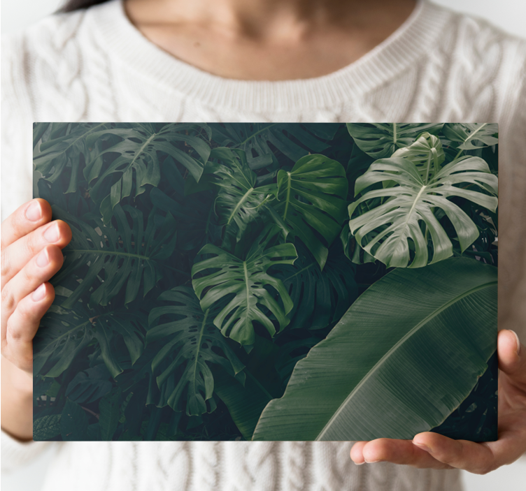 Flowers canvas lush tropical foliage art - TenStickers