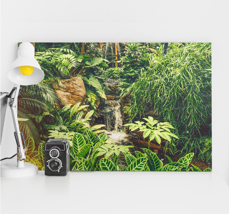 Flowers canvas lush tropical oasis art print - TenStickers