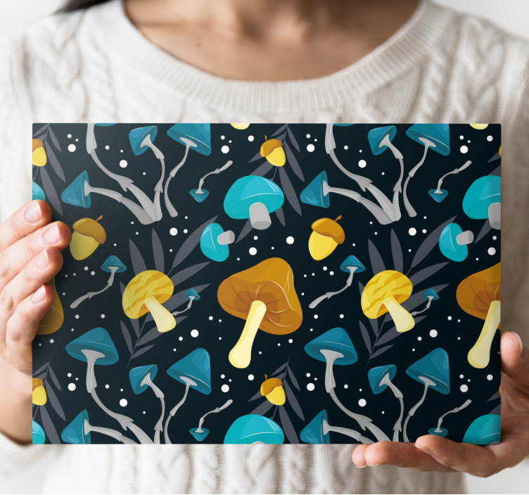 Flowers canvas mushroom forest design - TenStickers