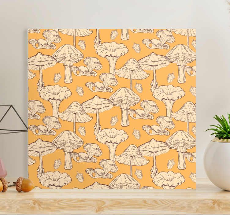 Flowers canvas mushroom motif design - TenStickers