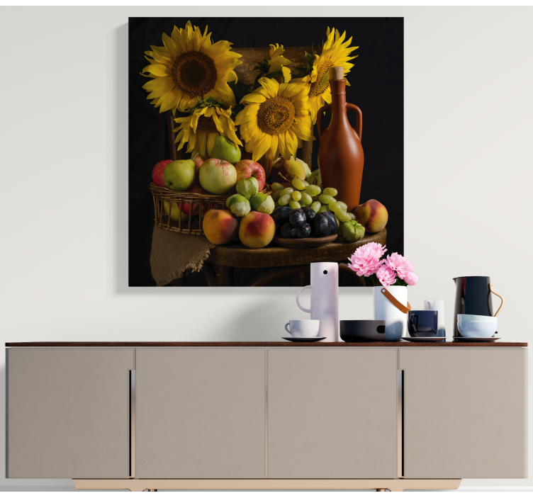 Flowers canvas sunflowers and fruits - TenStickers