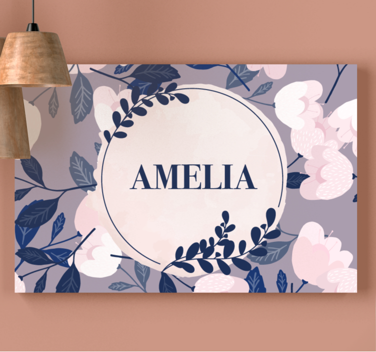 Flowers canvas with personalized floral design - TenStickers