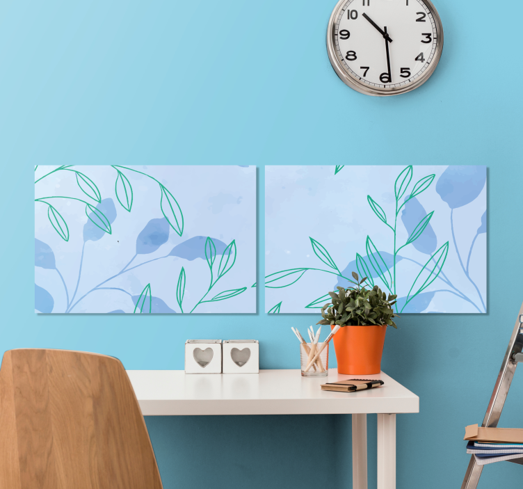 Flowers canvas with subtle leaf designs - TenStickers