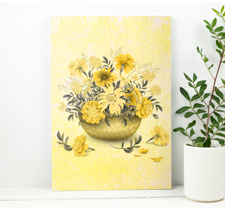Flowers canvas yellow floral arrangement - TenStickers