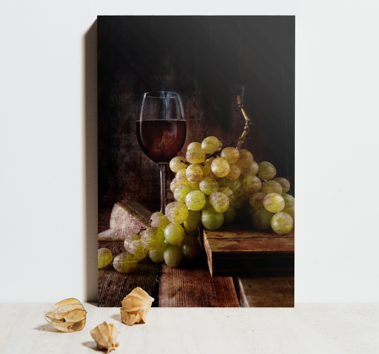 Fruit canvas wall art elegant grapes cluster - TenStickers