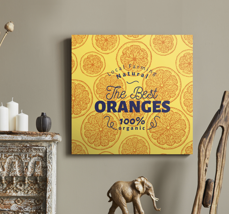 Fruit canvas wall art fresh oranges artwork - TenStickers