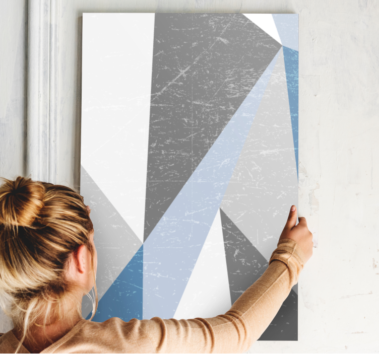 Geometric canvas abstract angular shapes art - TenStickers
