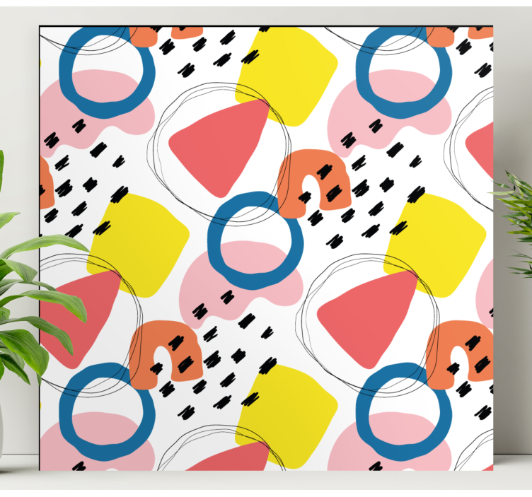 Geometric canvas colorful abstract forms - TenStickers