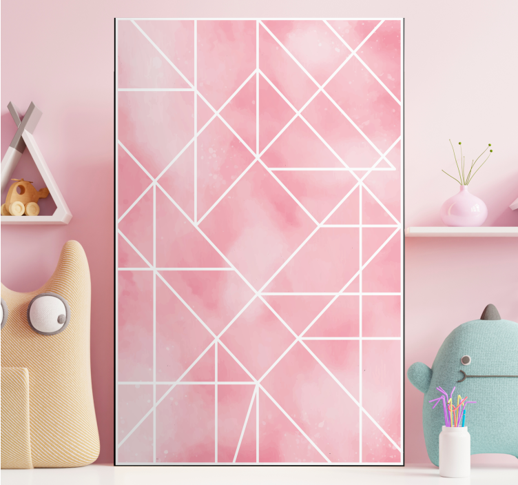 Geometric canvas geometric pink pattern - TenStickers