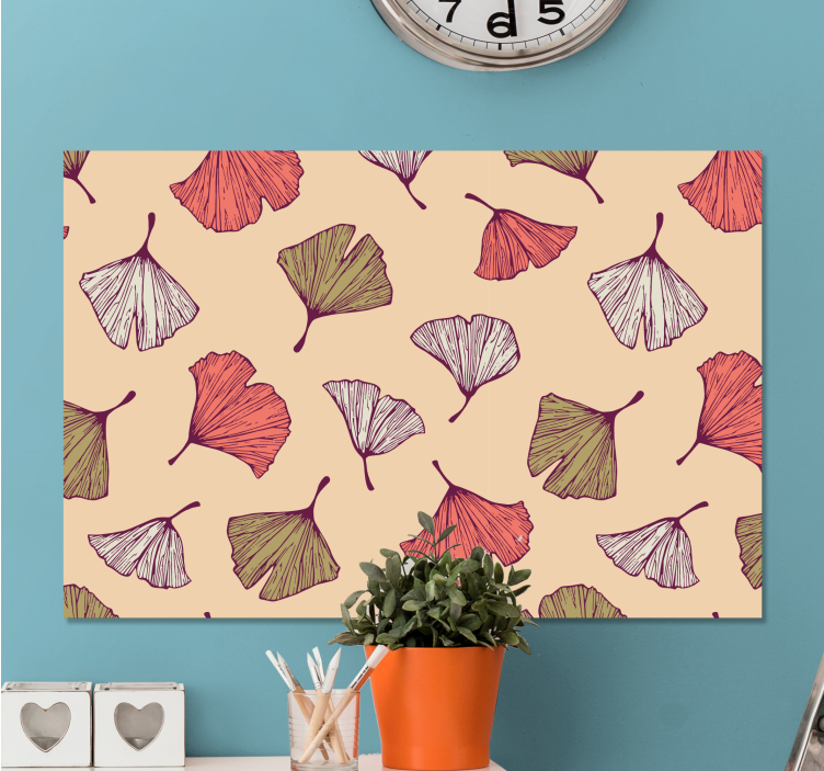 Ginkgo Leaf Pattern flower canvas - TenStickers