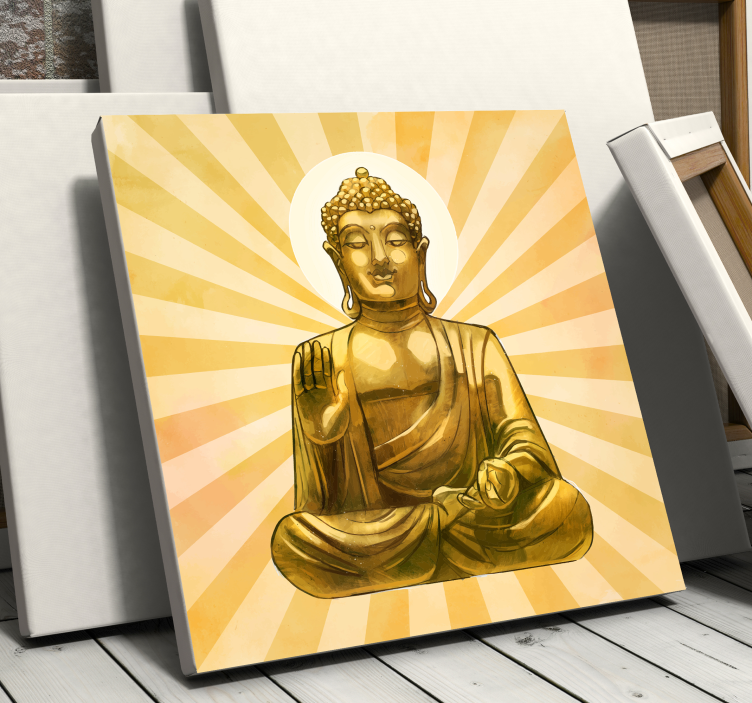 Golden buddha Canvas wall art - TenStickers