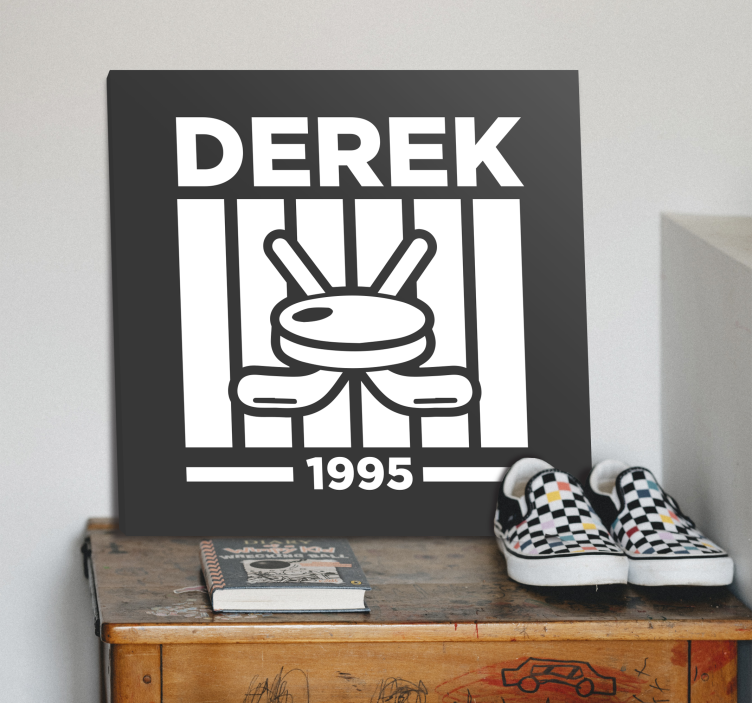 Personalised hockey design teen canvas prints - TenStickers