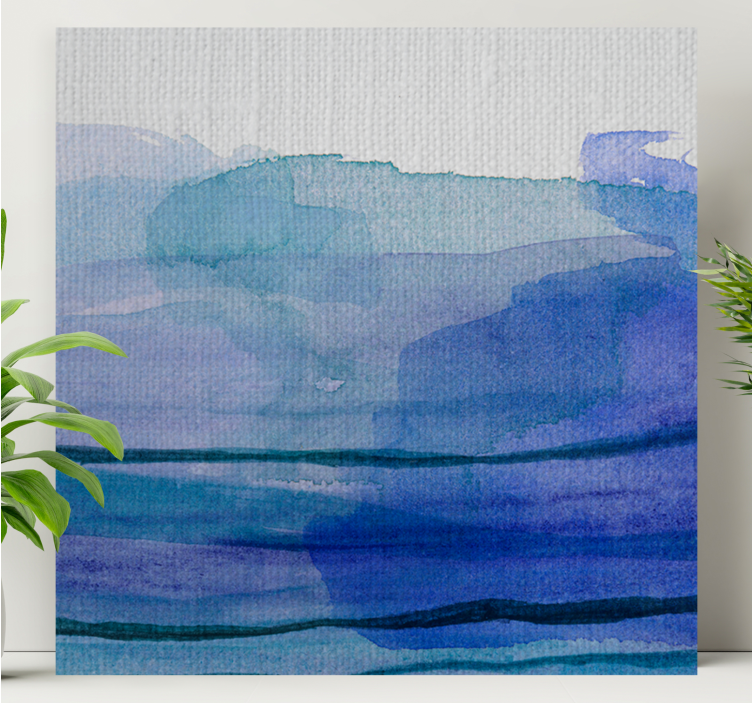 Landscape canvas blue water layers - TenStickers
