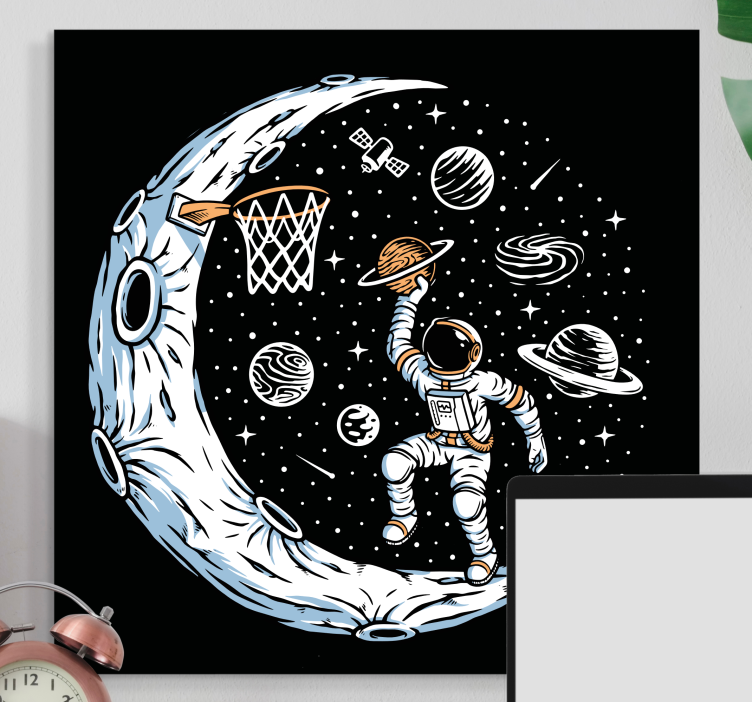 Lunar Basketball Dunk video game canvas wall art - TenStickers