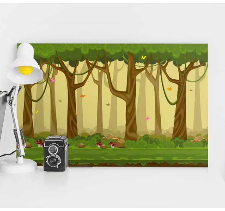 Lush forest scene tree canvas wall art - TenStickers