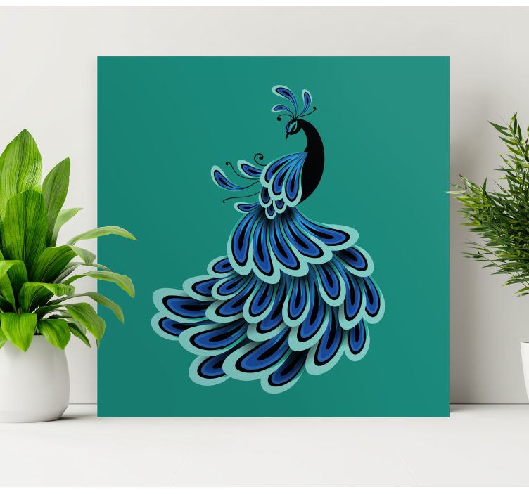 Magnificent peacock bird canvas art - TenStickers
