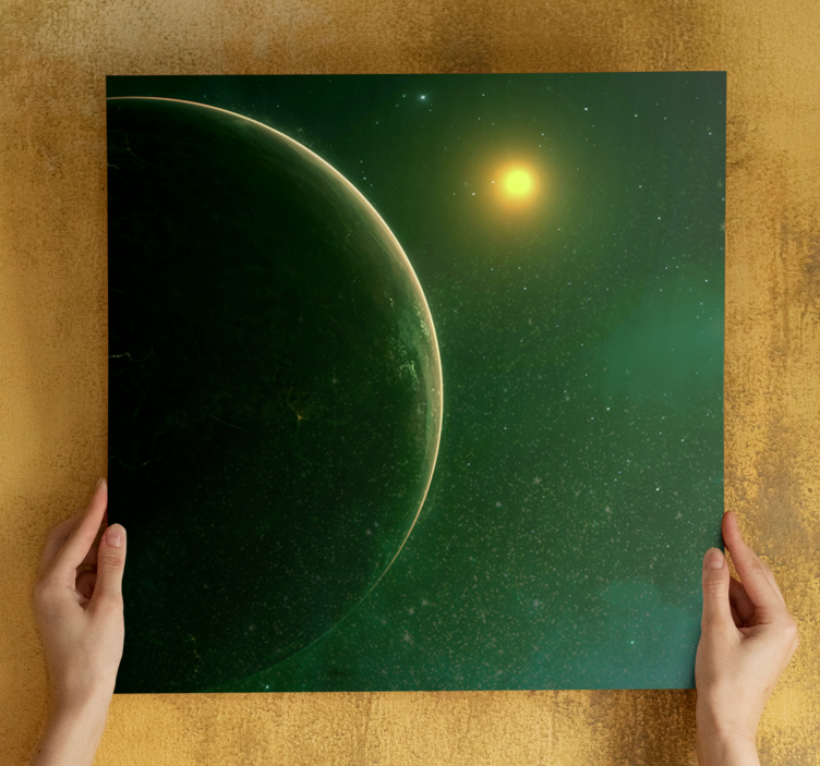 Mandala canvas cosmic green sphere - TenStickers