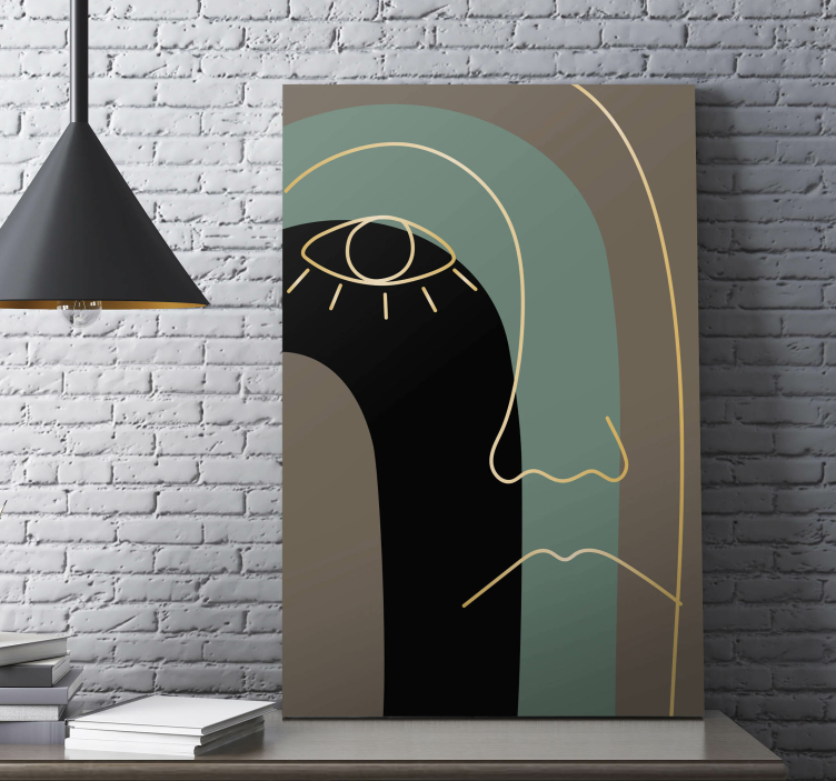 Minimalist Face Outline abstract wall art  1 - TenStickers
