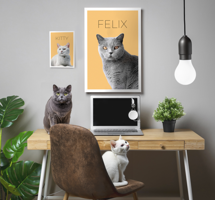 minimalist watercolor pet portrait office canvas art - TenStickers