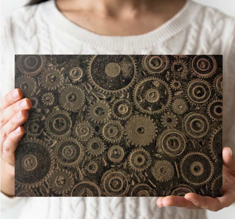 Modern canvas art intricate gear designs - TenStickers