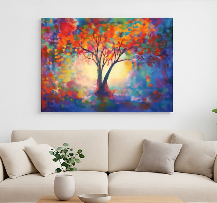 Multicolored tree of life living room wall art - TenStickers