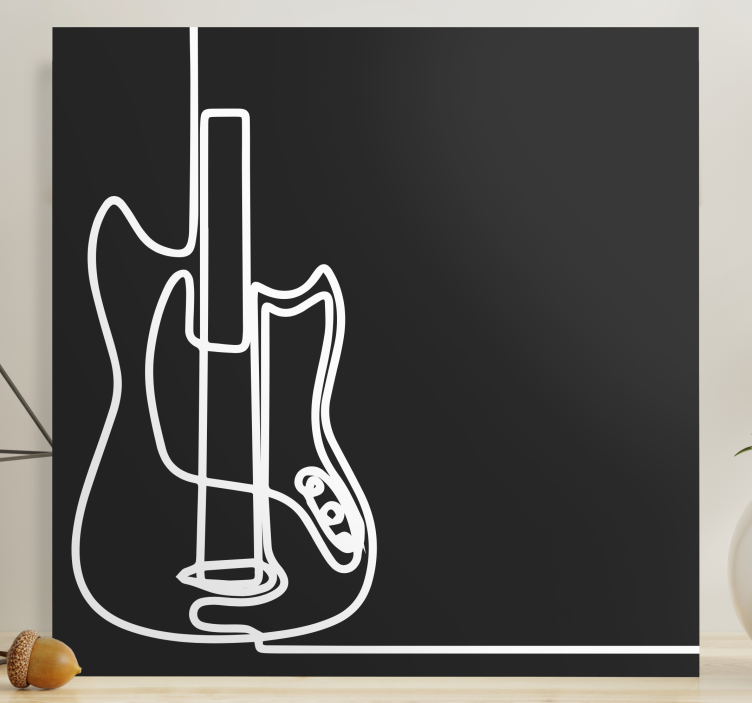 Music canvas art electric guitar outline - TenStickers