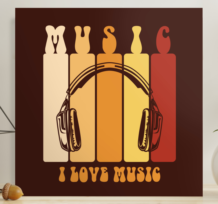 Music canvas art headphones and sound design - TenStickers