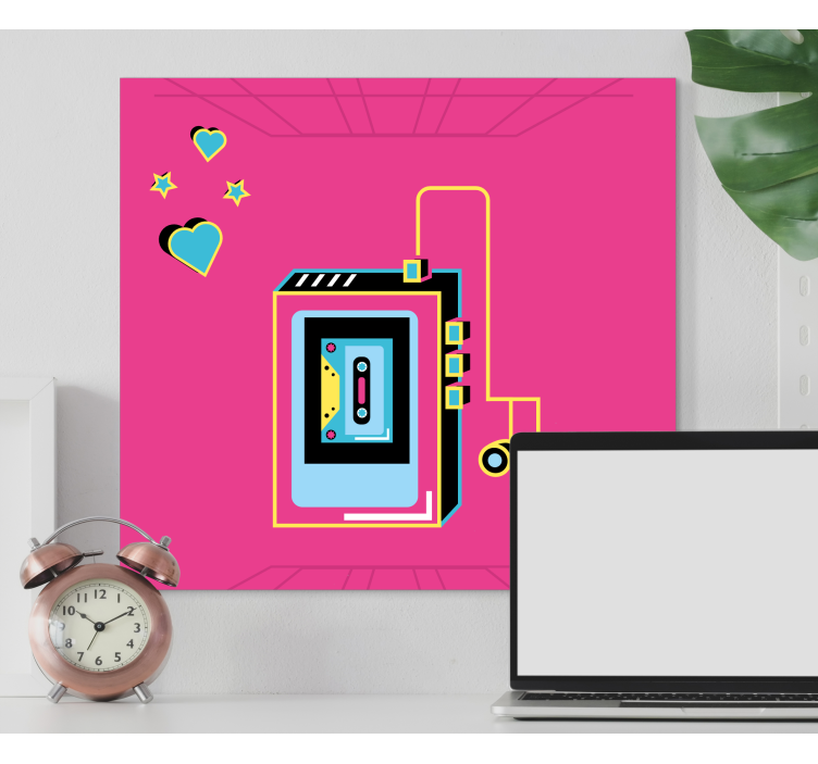 Music canvas art retro cassette romance - TenStickers