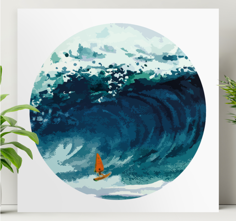 Nautical canvas art surfer on a wave - TenStickers