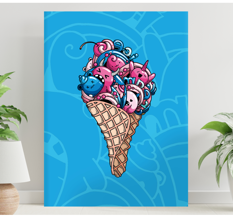 Nice Ice cream graffiti  modern canvas - TenStickers