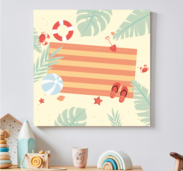 Organic flat summer beach design modern canvas - TenStickers