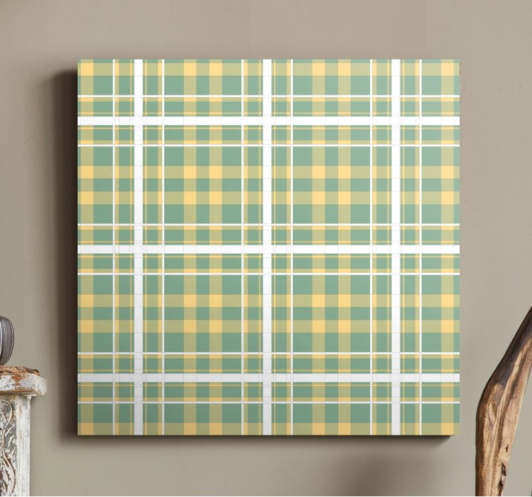 Ornamental canvas print in plaid pattern design - TenStickers