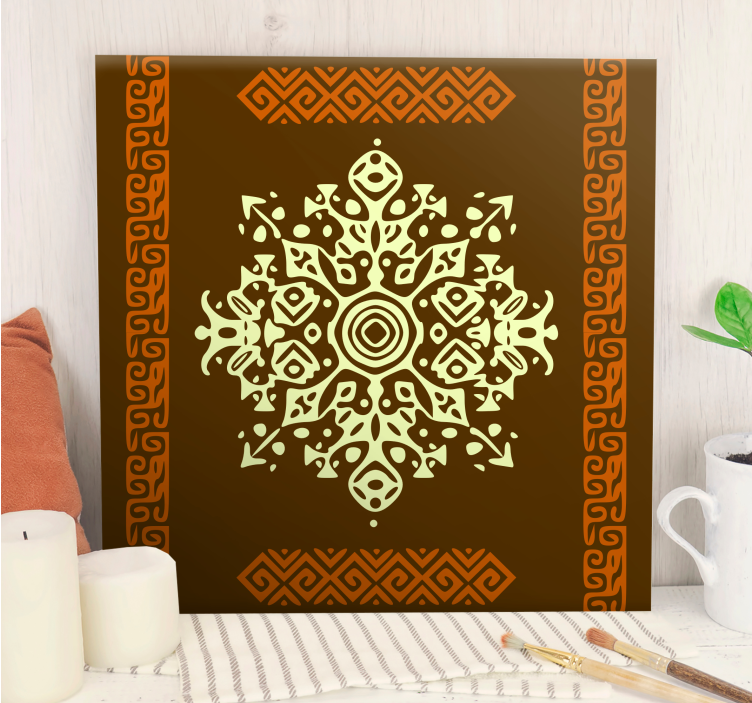 Ornamental canvas print with intricate geometric design - TenStickers