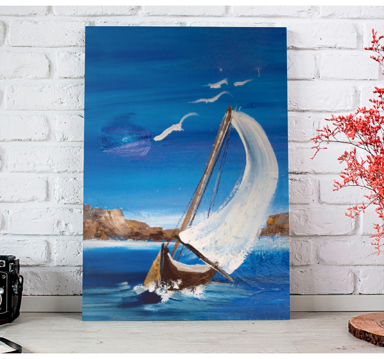 Paint boat Nautical canvas print - TenStickers