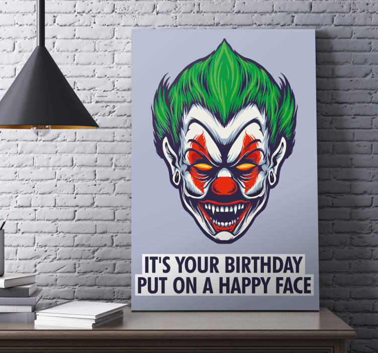 People canvas birthday clown face art print - TenStickers