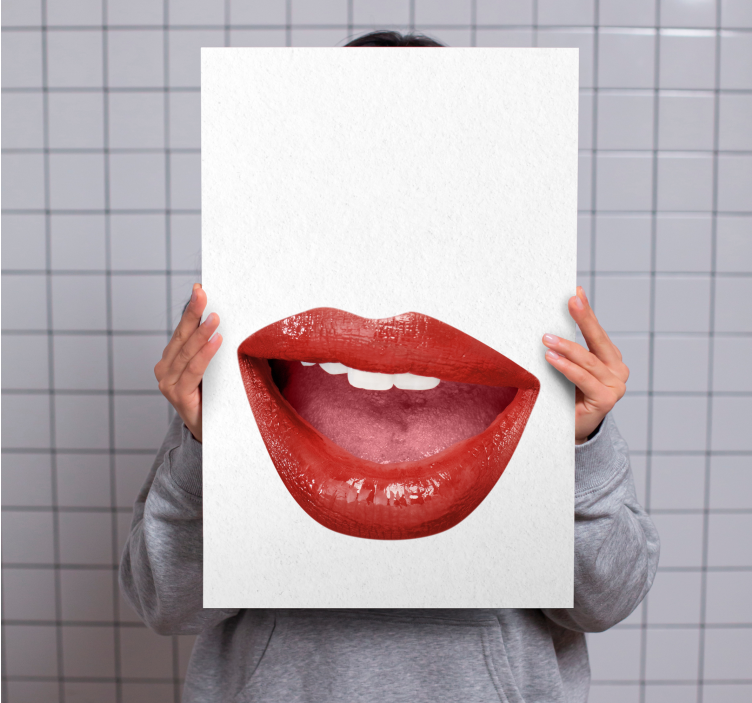 People canvas lips portrait - TenStickers