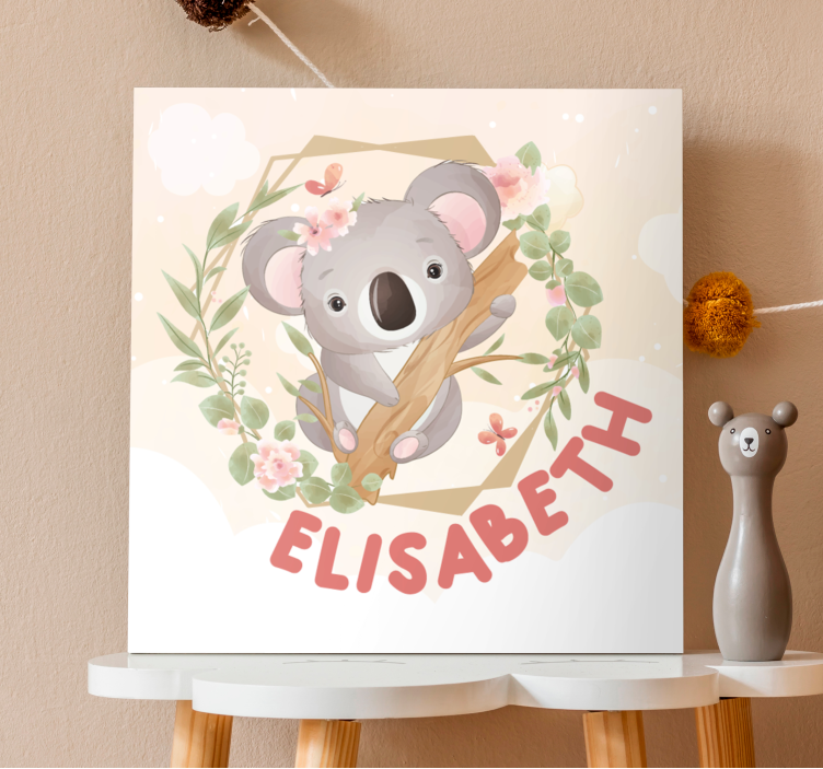 Personalized Koala animal canvas wall art - TenStickers