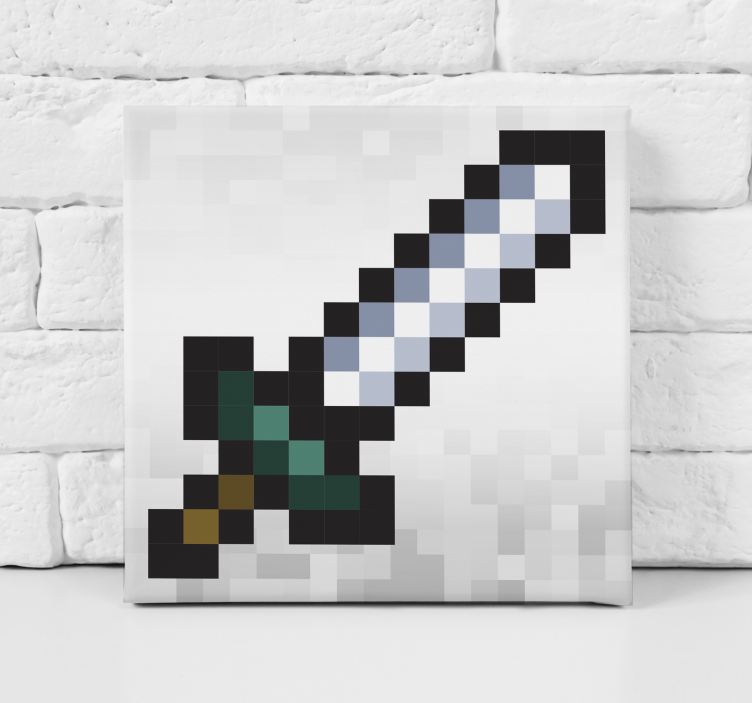 pixel sword video game canvas wall art - TenStickers