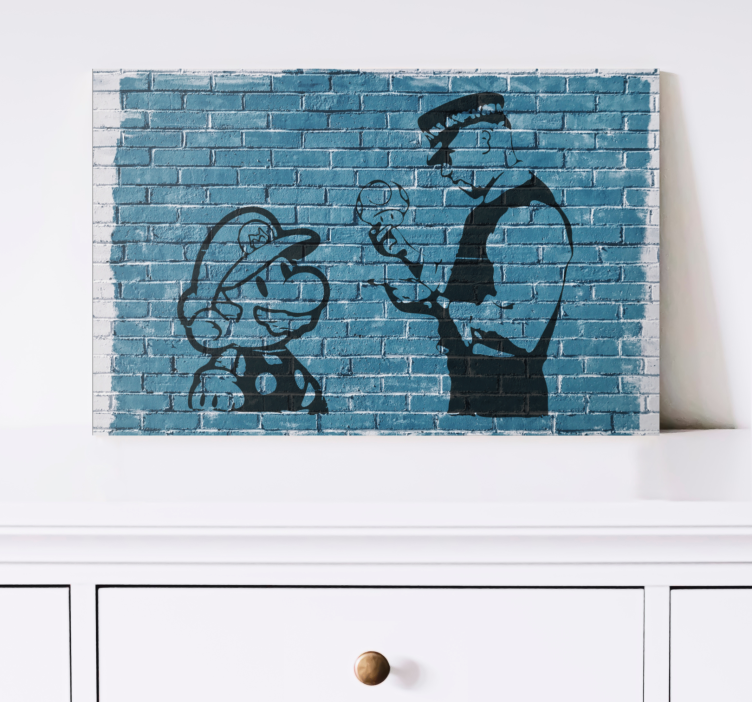 Police man with mario modern canvas - TenStickers