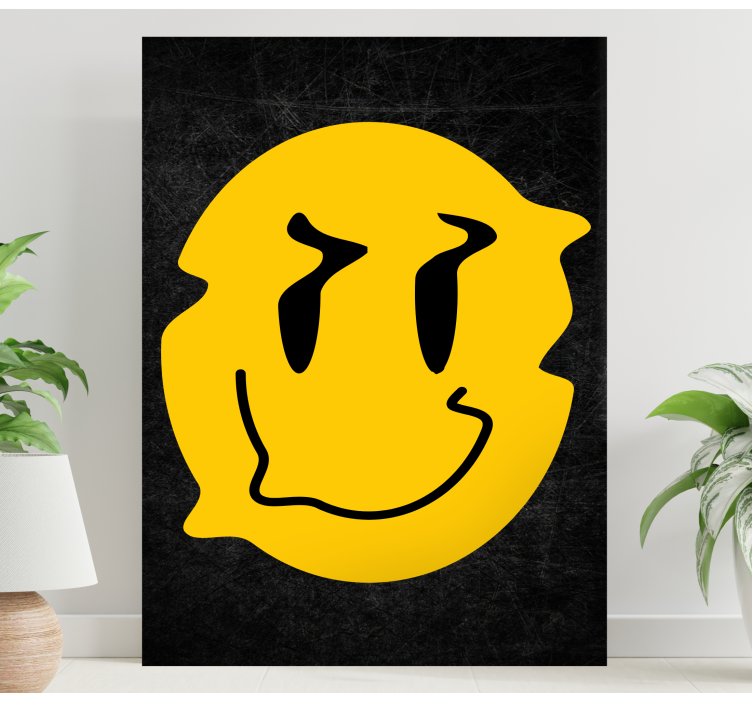 Quote canvas joyful grinning face - TenStickers