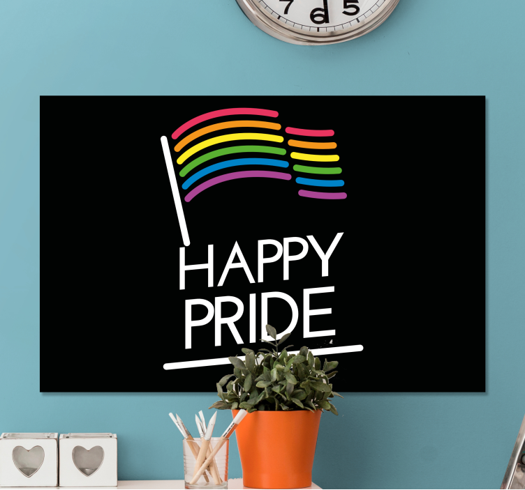 Quote canvas love is love rainbow flag - TenStickers