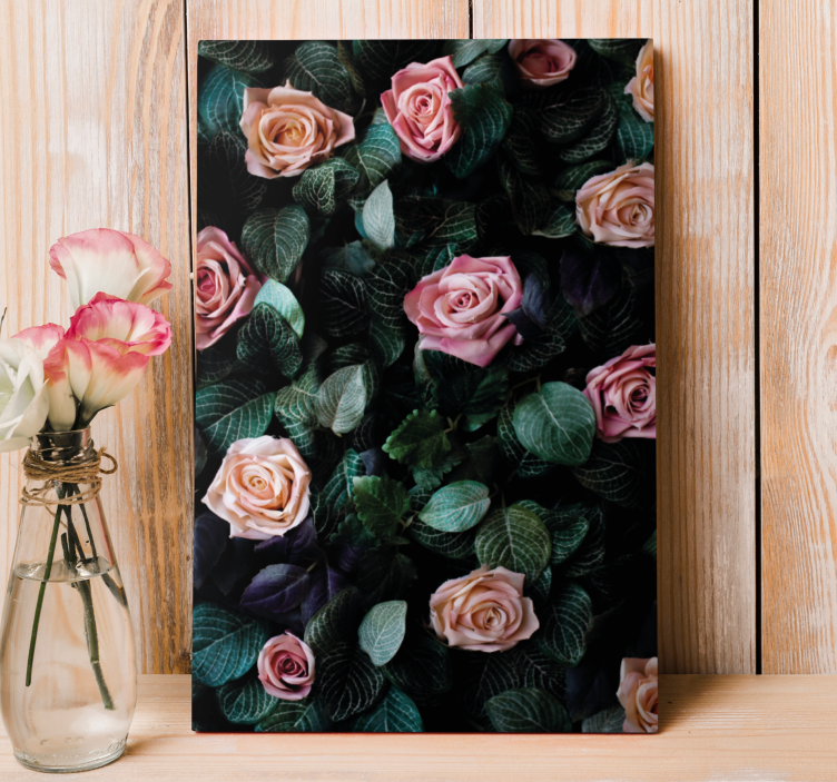 Red rose flowers flower canvas - TenStickers