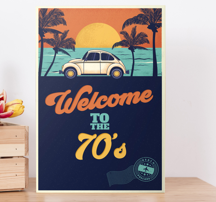 Retro Beachside Poster vintage wall prints - TenStickers