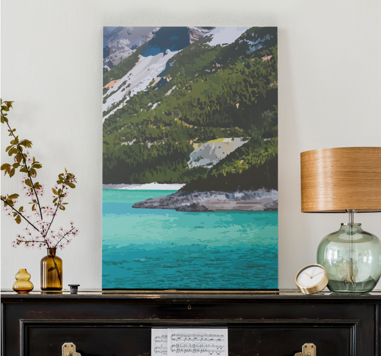 Serene Mountain View landscape canvas - TenStickers